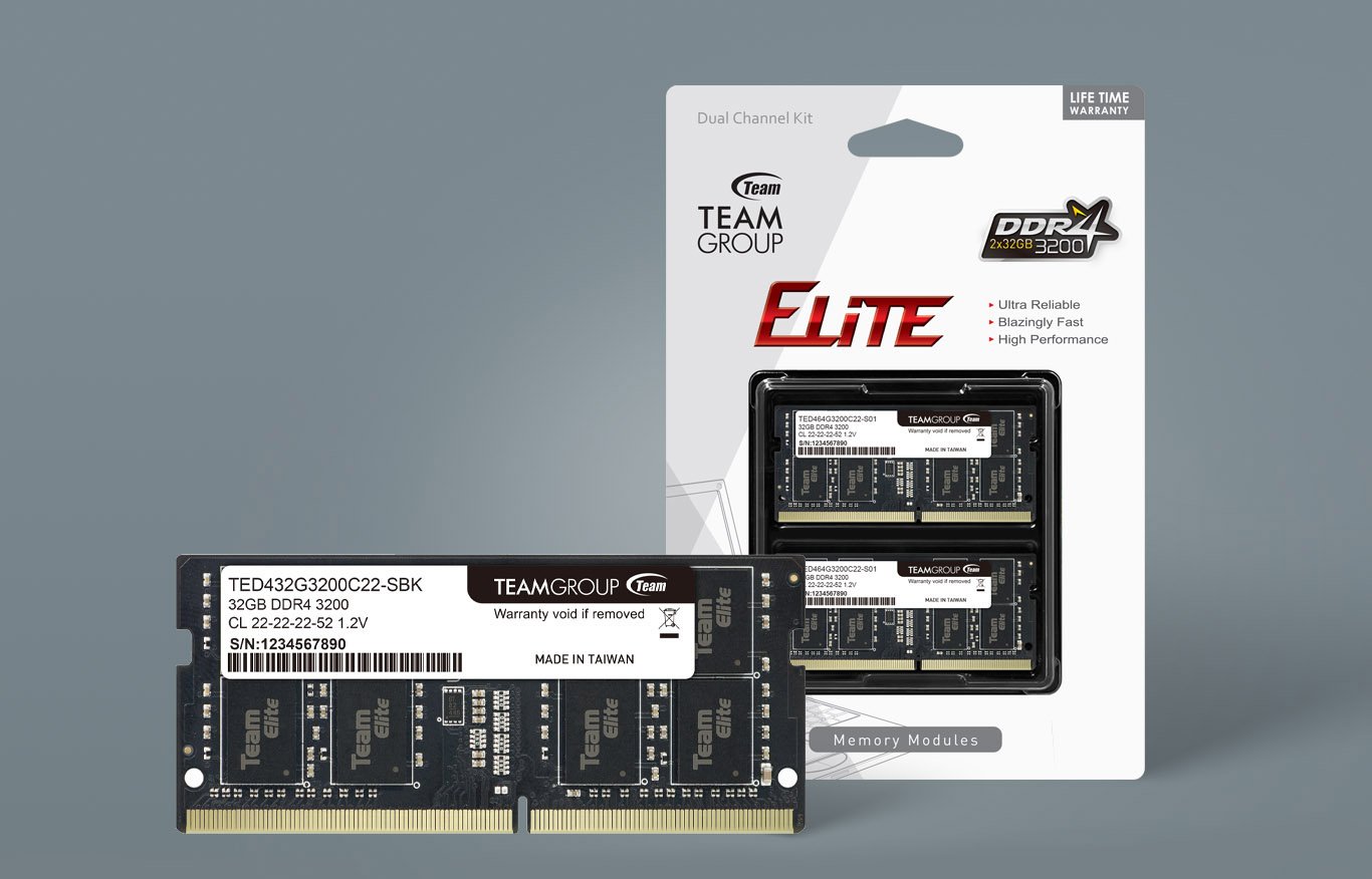 Team Elite 16GB (2 x 8GB) 260-Pin DDR4 SO-DIMM DDR4 3200 (PC4